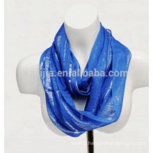 Fashion viscose metallic lurex infinity lady scarf